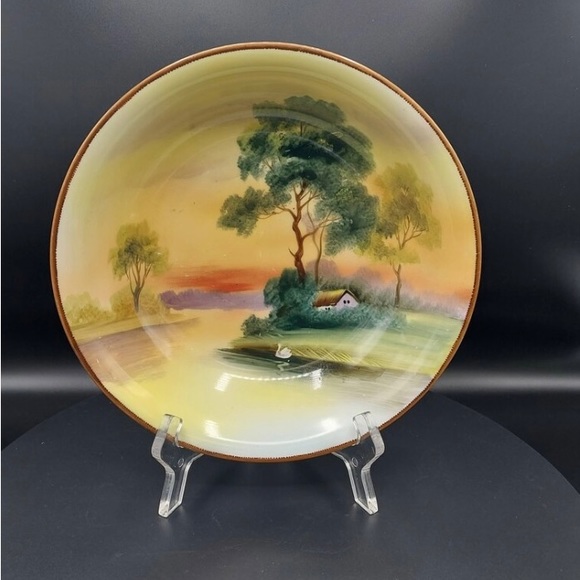 Antique Noritake Morimura Hand Painted Porcelain Serving Bowl - Picture 4 of 4